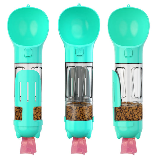 PupPal 300 500ml Portable Multifunction Dog Water Bottle Food Feeder For Big Dogs 3 In 1 Poop Dispenser Puppy Pet Travel Drinking Bowls