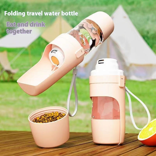 HYDRO BITE DUO  2 In 1 Travel Dog Water Bottle Pet Water Dispenser Feeder Drinking Feeder Dog Outing Water Feeder Pets Outdoor Portable Cup Pet Products